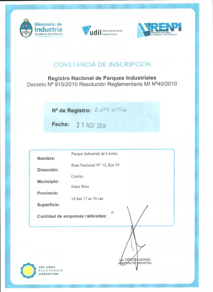 Certificado RENPI